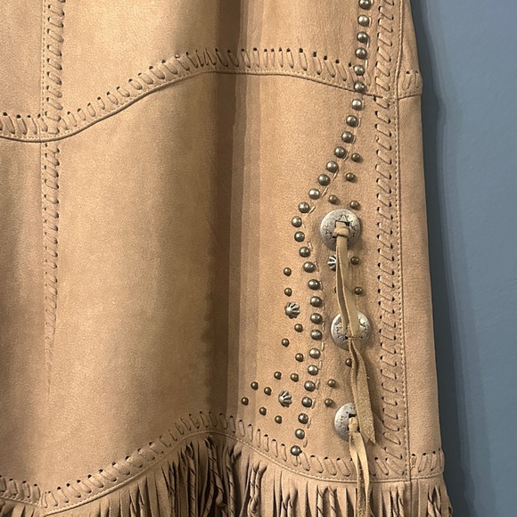 Double D Ranch Tan Suede Fringe Skirt - Picture 5 of 14